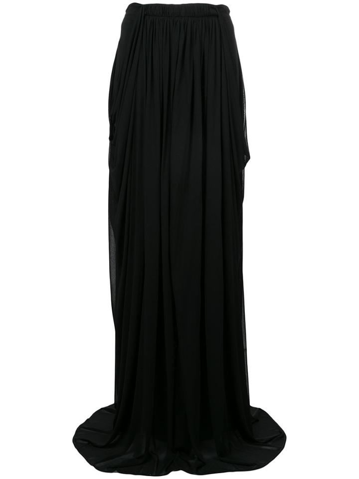 Antonio Berardi Sheer Gathered Maxi Skirt - Black