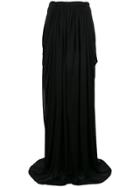 Antonio Berardi Sheer Gathered Maxi Skirt - Black