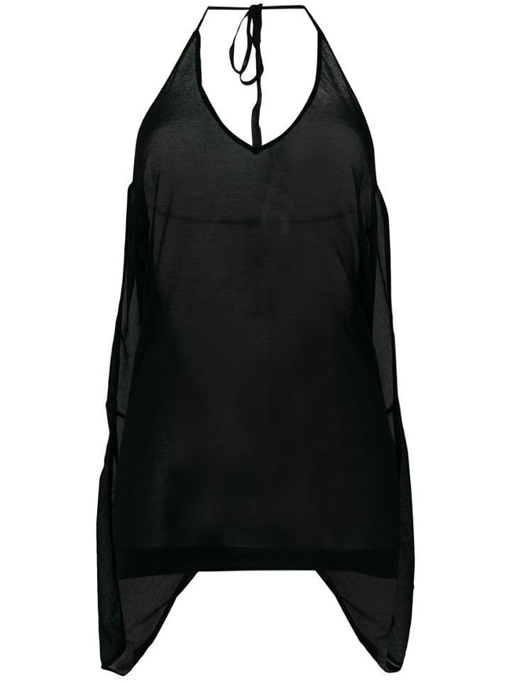 Jacquemus Sheer Halterneck Top - Black