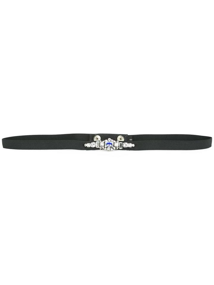 Radà Crystal Embellished Belt, Women's, Size: Medium, Black, Cotton/silk/crystal/brass