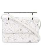 M2malletier Floral Print Shoulder Bag, Women's, Grey, Leather