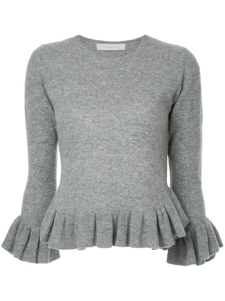 Estnation Flared Frill Hem Jumper - Grey