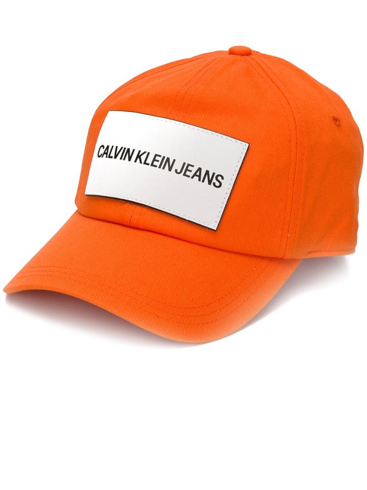 Calvin Klein Jeans Logo Patch Cap - Yellow & Orange