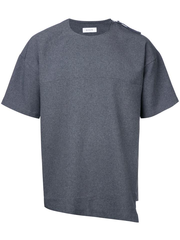 En Route Zip Trim T-shirt, Men's, Size: 2, Grey, Polyester