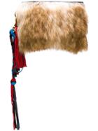 Sacai Sacai Tassel Furry Lthr Cltch - Nude & Neutrals