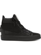 Giuseppe Zanotti Design Kriss Hi-top Sneakers, Men's, Size: 8, Black, Leather/other Fibers