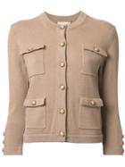 Michael Kors Cashmere Patch Pocket Cardigan - Brown