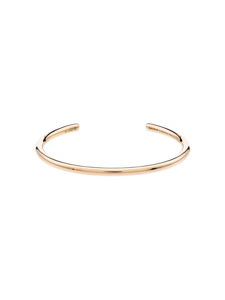 Le Gramme Engraved End Bangle - Yellow Gold