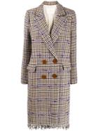 Tela Houndstooth Double-breasted Coat - Neutrals