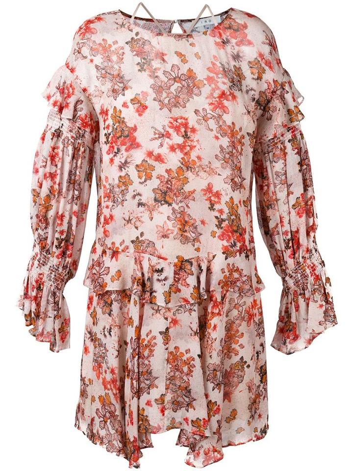 Iro Floral Print Ruffled Dress, Women's, Size: 34, Viscose