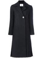 Dondup Long Button Coat, Women's, Size: 42, Black, Polyester/acetate/viscose/wool