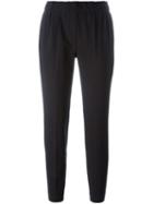 Brunello Cucinelli Tapered Trousers, Women's, Size: 42, Black, Polyamide/polyester/spandex/elastane/virgin Wool