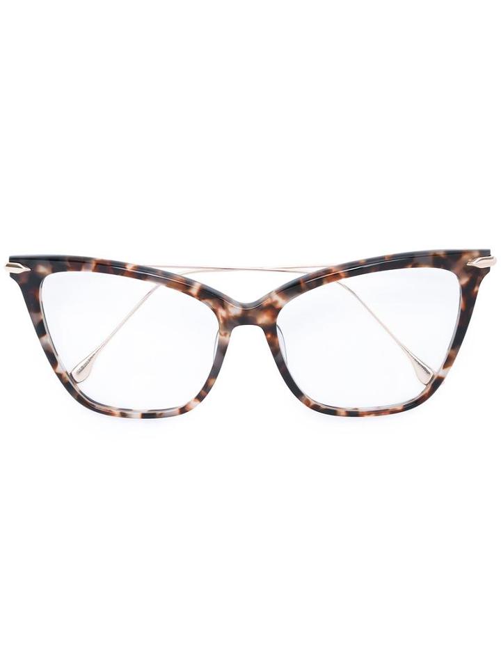 Dita Eyewear - Cat Eye Glasses - Women - Acetate/metal - 56, Brown, Acetate/metal