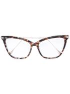 Dita Eyewear - Cat Eye Glasses - Women - Acetate/metal - 56, Brown, Acetate/metal