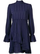 See By Chloé Asymmetric Ruffle Hem Dress - Blue