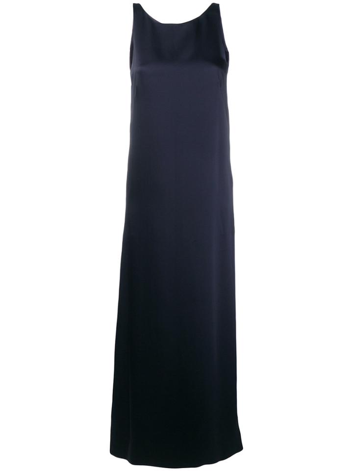 Styland V-back Long Dress - Blue