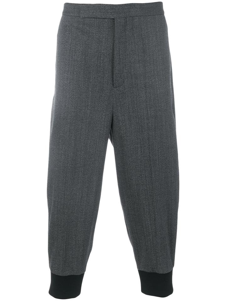 Neil Barrett Herringbone Drop-crotch Trousers - Black