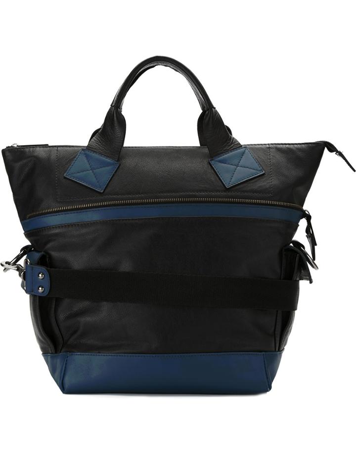 Mara Mac Panelled Tote Bag - Black