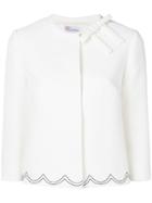 Red Valentino Scallop Embroidered Cropped Jacket - White