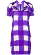 Balenciaga Vintage Short Checkered Dress - Purple