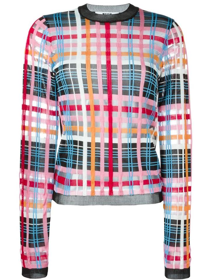 Msgm Checked Sheer Jumper