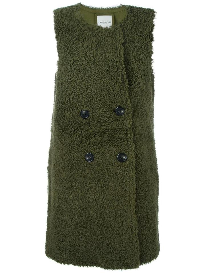 Each X Other Sleeveless Shearling Jacket, Women's, Size: Xs, Green, Sheep Skin/shearling/lamb Skin