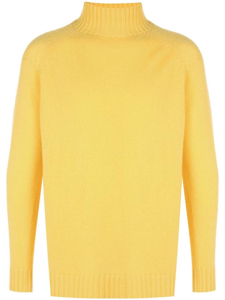 The Elder Statesman Highland Turtleneck Cashmere Sweater - Yellow