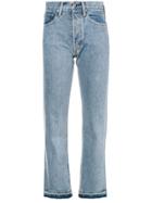 Helmut Lang Cropped Straight-fit Trousers - Blue