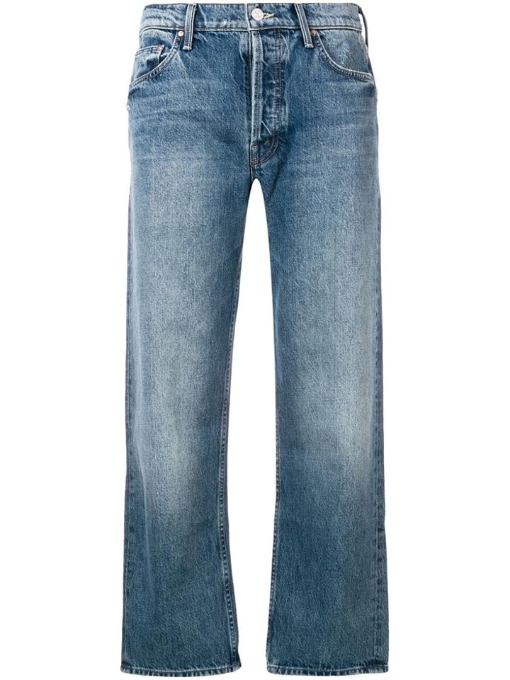 Mother Thrasher Cropped Jeans - Blue