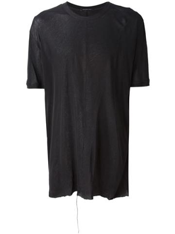 Nicolas Andreas Taralis Distresed Crew Neck T-shirt, Men's, Size: Large, Black, Cotton