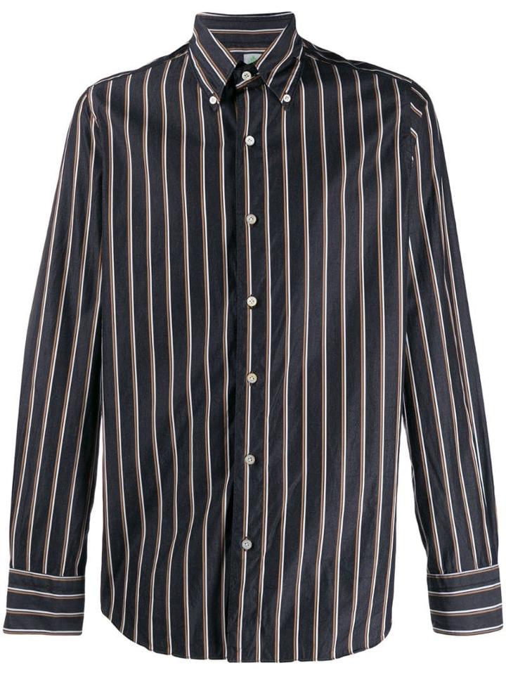 Finamore 1925 Napoli Striped Long-sleeved Shirt - Black
