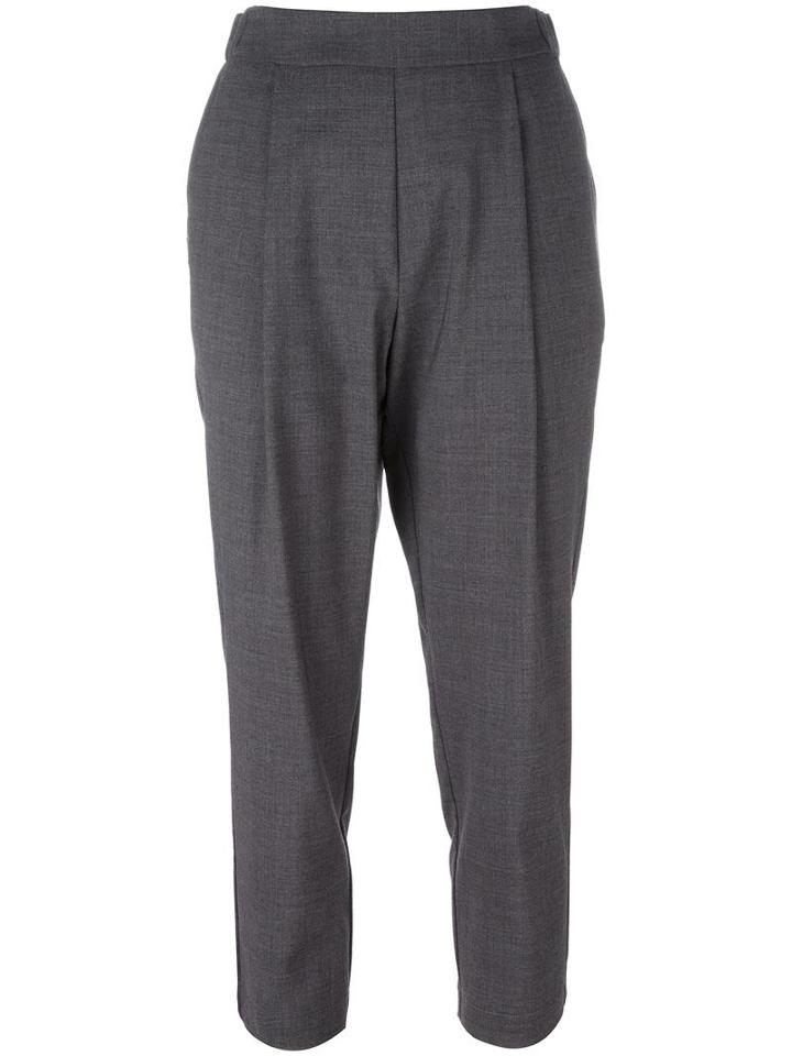 Erika Cavallini Tailored Cropped Trousers, Women's, Size: 38, Grey, Acetate/viscose/virgin Wool/spandex/elastane
