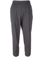 Erika Cavallini Tailored Cropped Trousers, Women's, Size: 38, Grey, Acetate/viscose/virgin Wool/spandex/elastane
