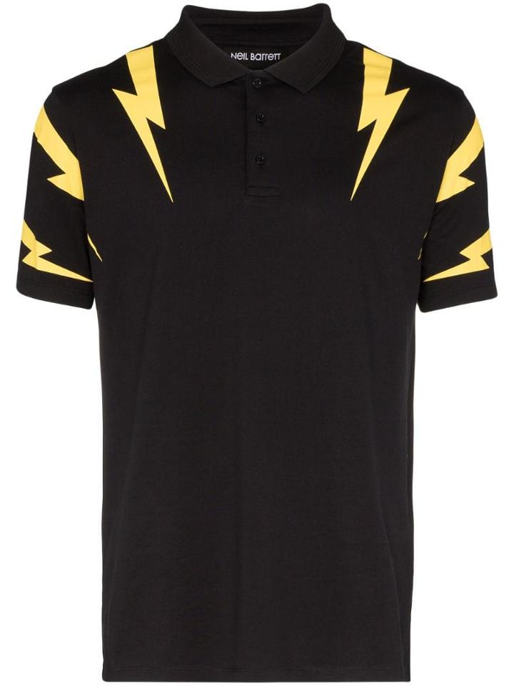 Neil Barrett Nb Tiger Bolt Polo Blk - Black