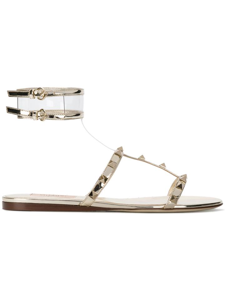 Valentino Rockstud Sandals - Metallic