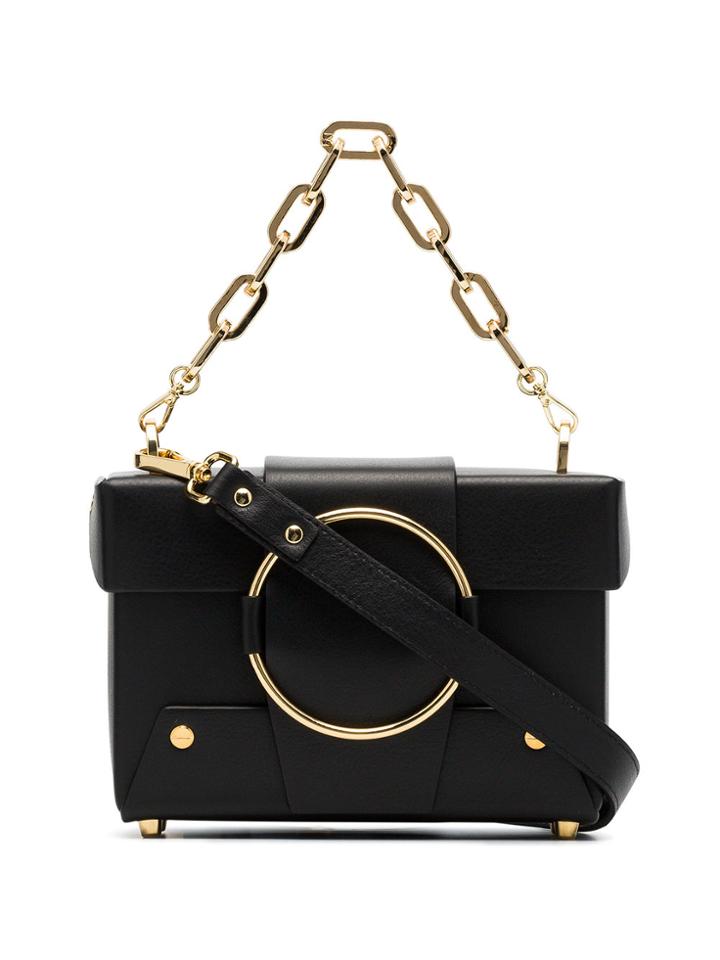 Yuzefi Black Asher Leather Box Bag