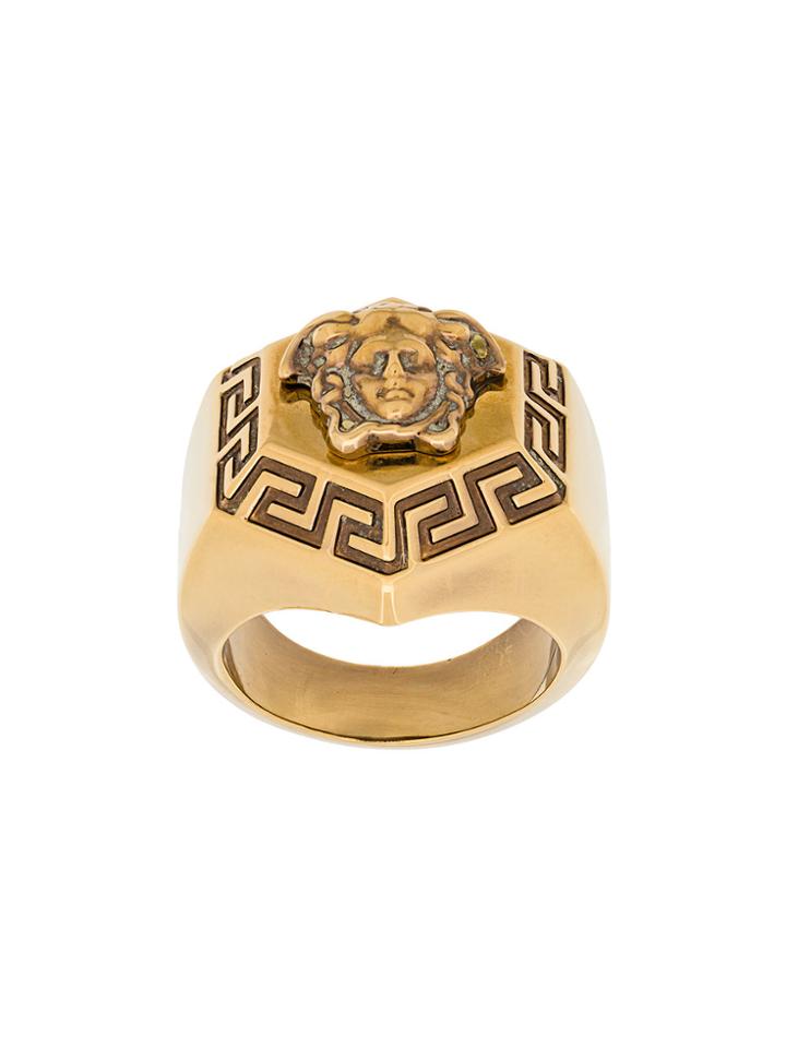 Versace Medallion Medusa Finger Ring - Metallic