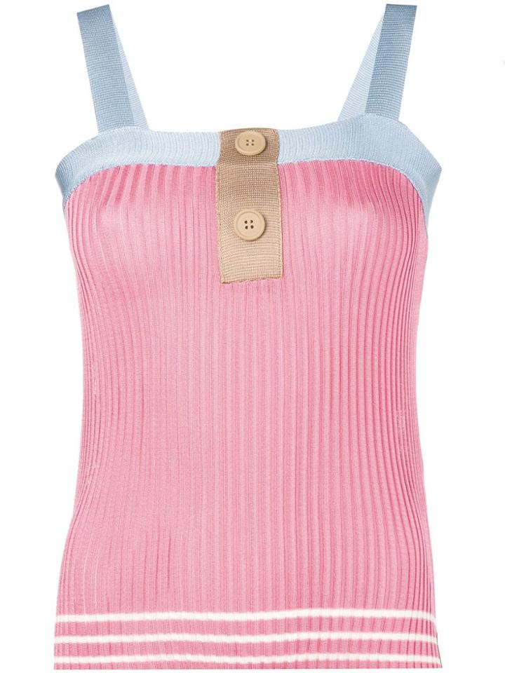 Sjyp Knitted Bustier Top - Pink