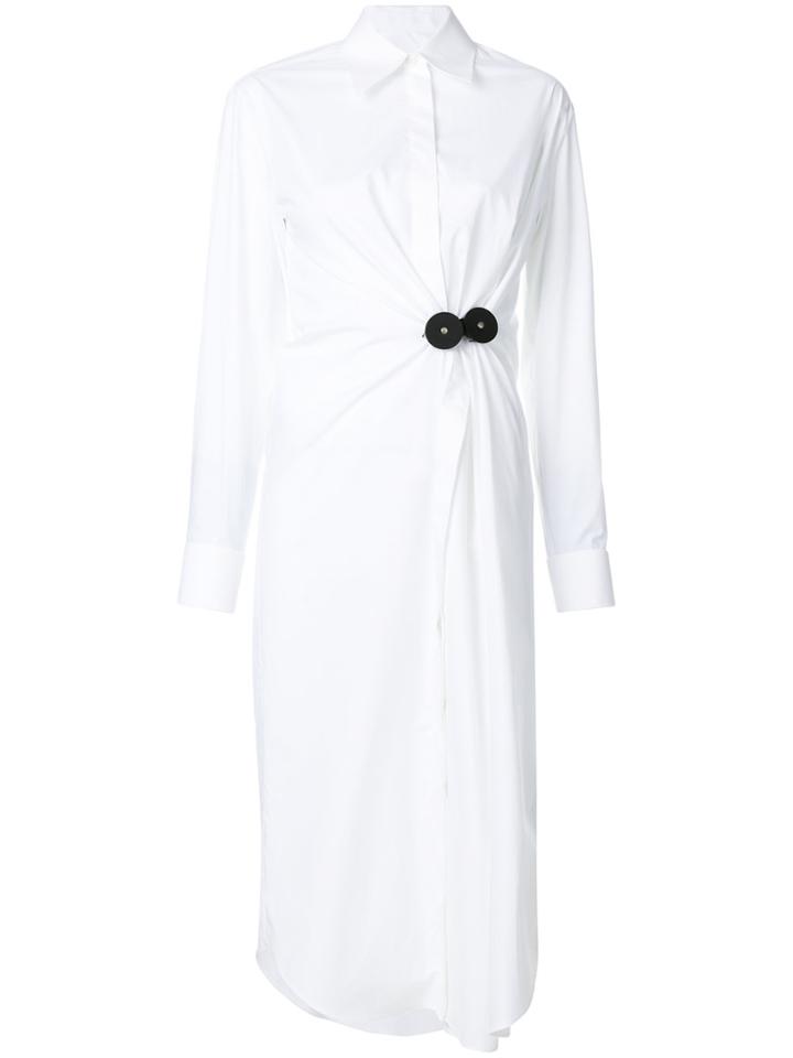 Mm6 Maison Margiela Gathered Shirt Dress - White