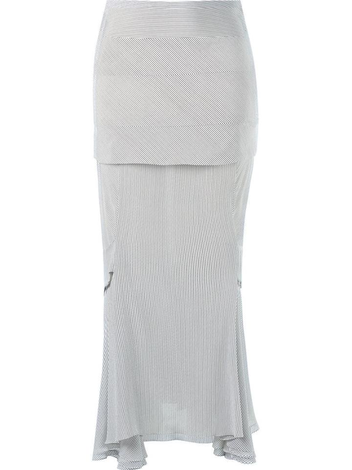 Giuliana Romanno Striped Silk Skirt