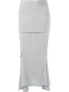 Giuliana Romanno Striped Silk Skirt