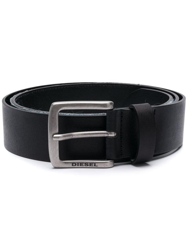 Diesel Logo Buckle Belt - Black