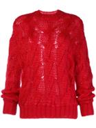 Prada Cable Knit Jumper - Red