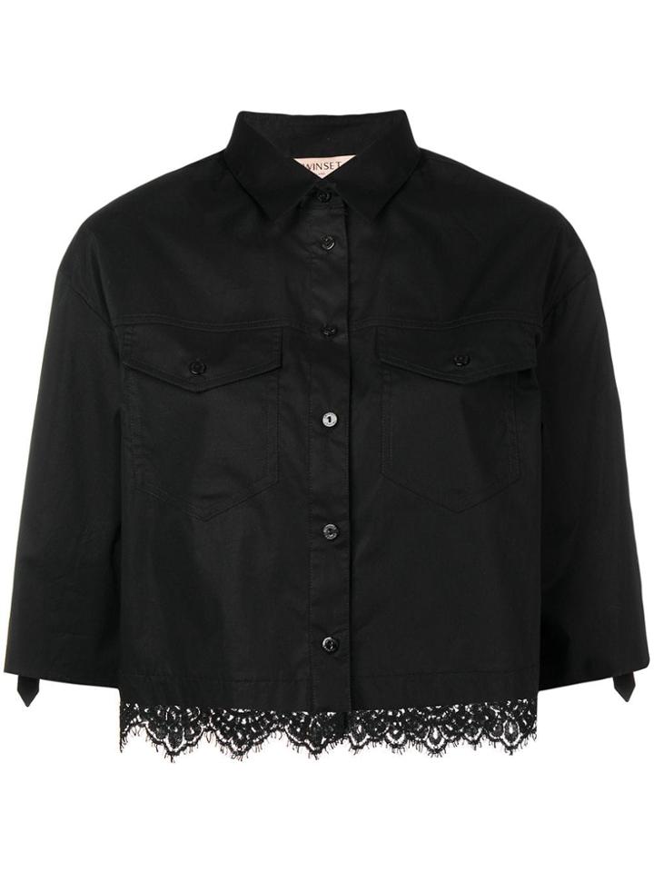 Twin-set Lace Detailed Shirt - Black