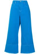 Msgm Cropped Flare Jeans - Blue