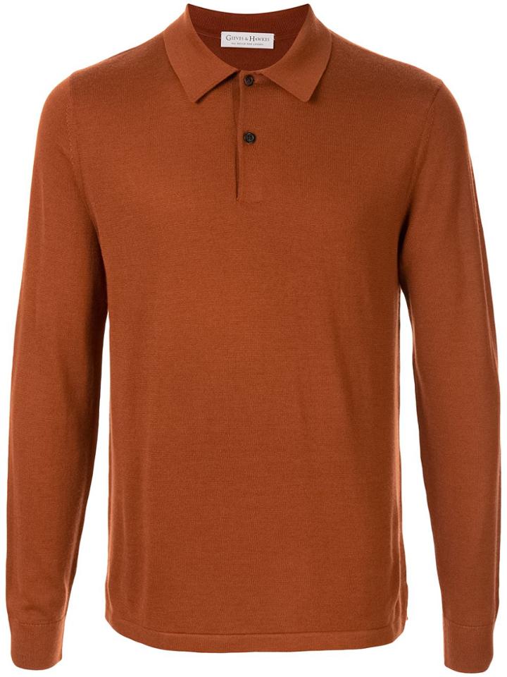 Gieves & Hawkes Knitted Polo Shirt - Brown