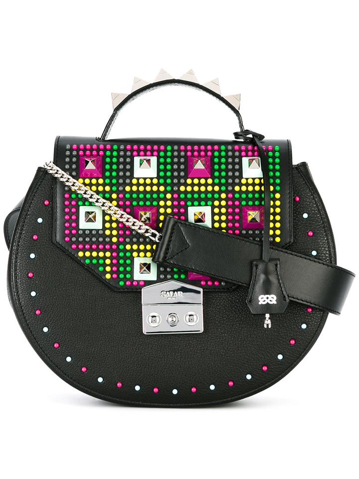 Salar - Eva Pop Shoulder Bag - Women - Calf Leather/suede - One Size, Black, Calf Leather/suede
