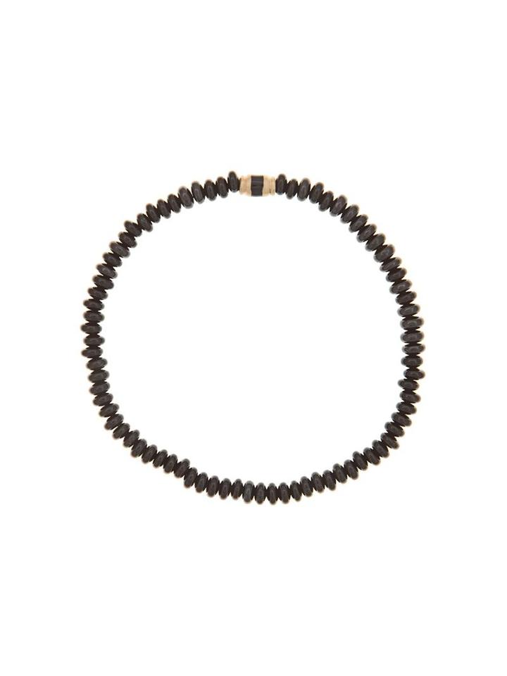 Striped Enameled Barrel Bracelet, Men's, Black, Luis Morais
