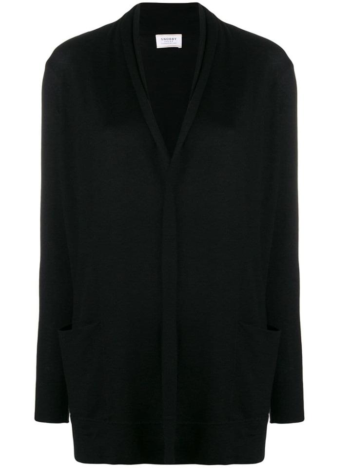 Snobby Sheep Open Front Cardigan - Black