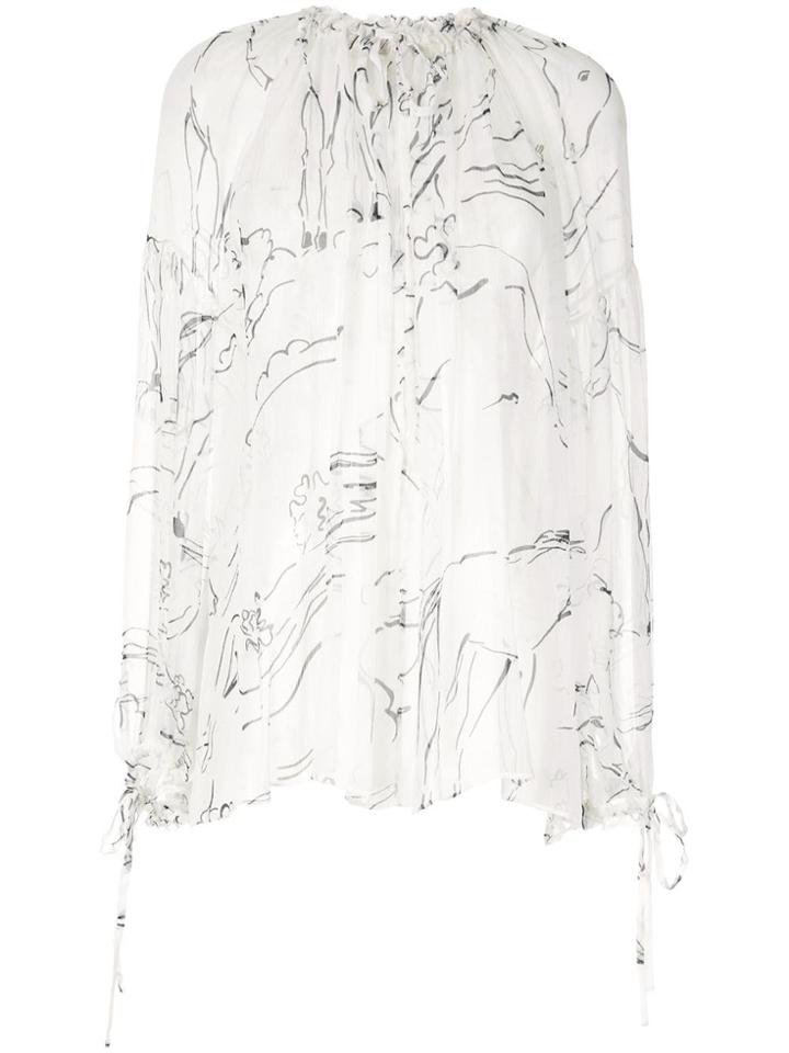 Lee Mathews Gypsy Silk Blouse - White